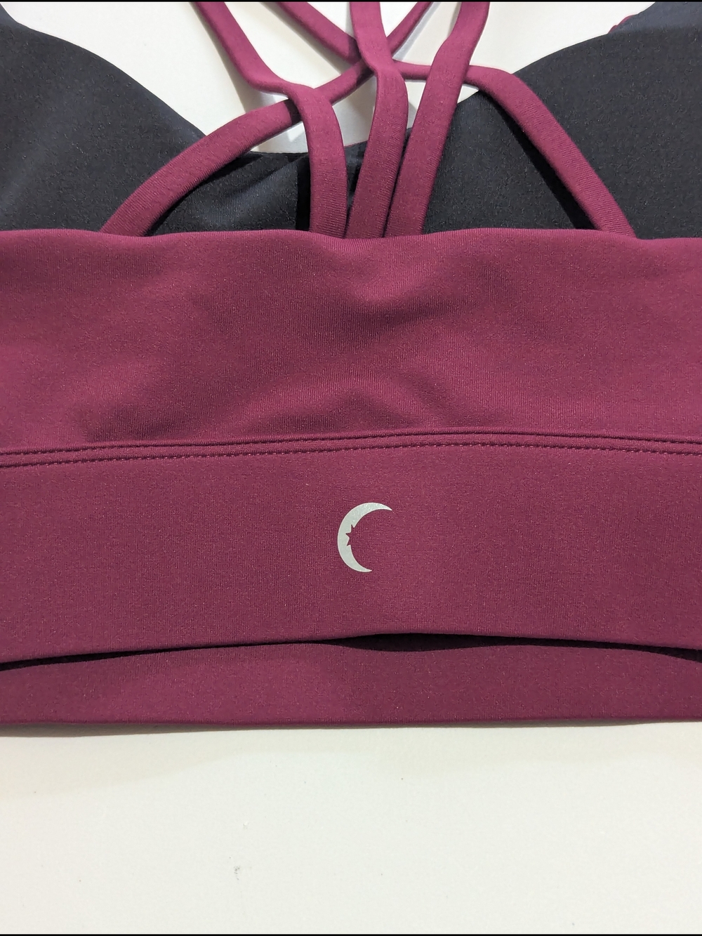 Zyia Active Burgundy Strappy Sports Bra Size L Padded Yoga Gym Athleisure